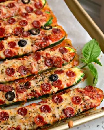 Pizza Stuffed Zucchini Boats