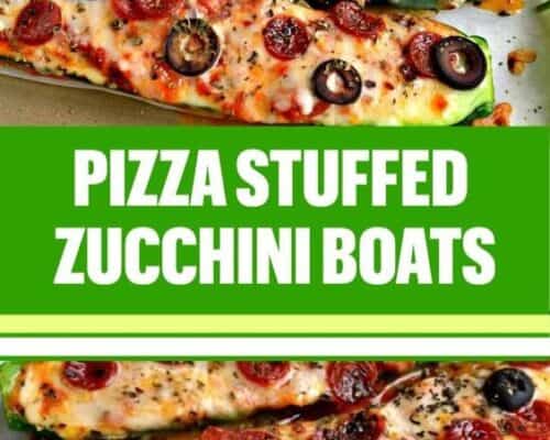 Pizza Stuffed Zucchini Boats