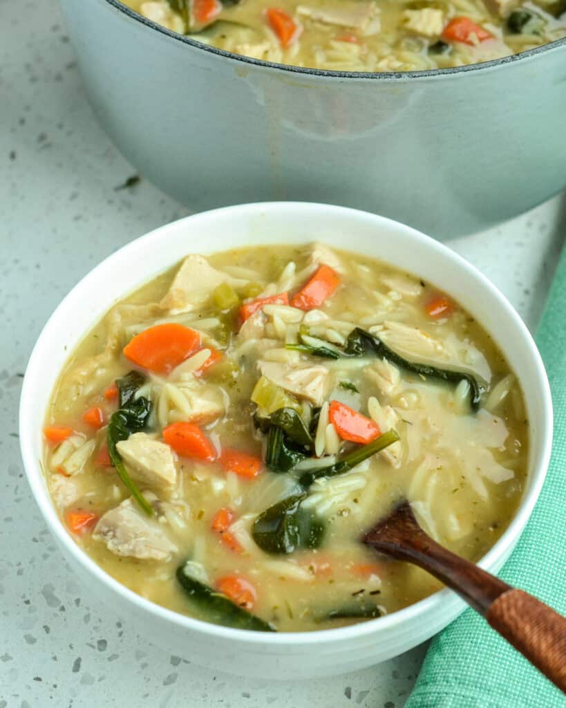 Lemon Chicken Orzo Soup