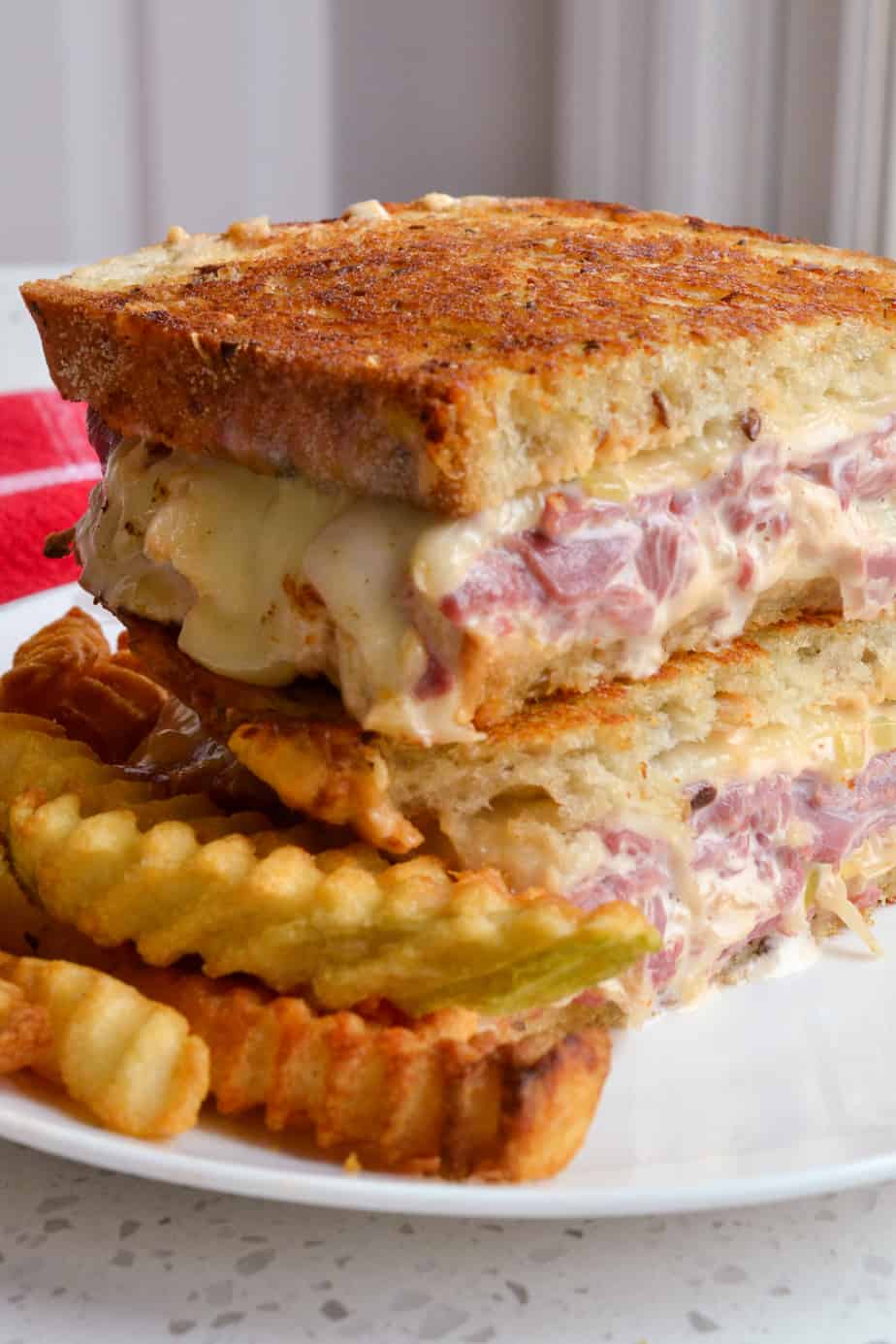 Reuben Sandwich and french fries