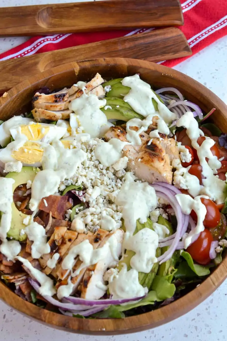 Cobb Salad with homemade avocado ranch dressing