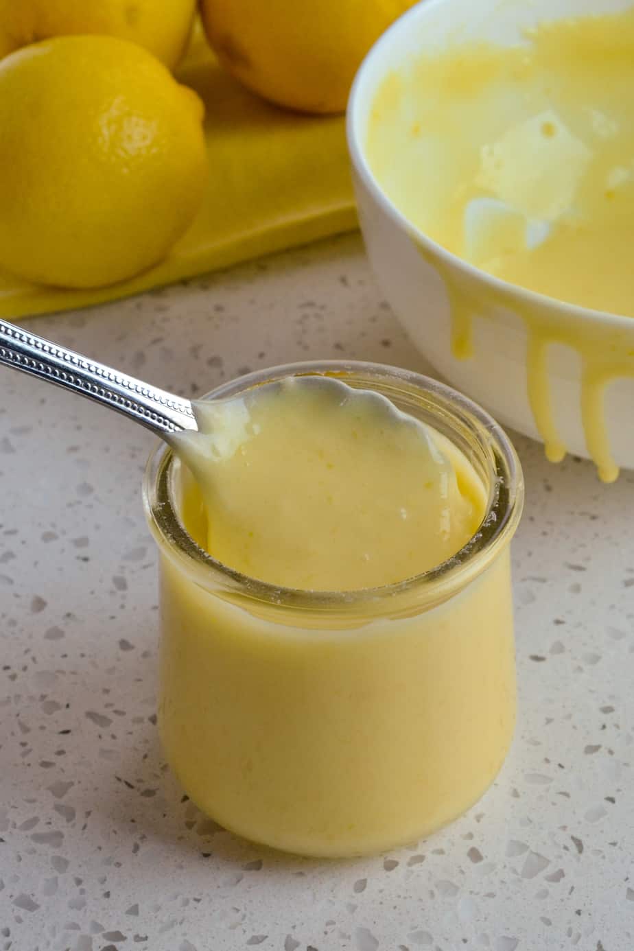 A jar of sweet lemon curd