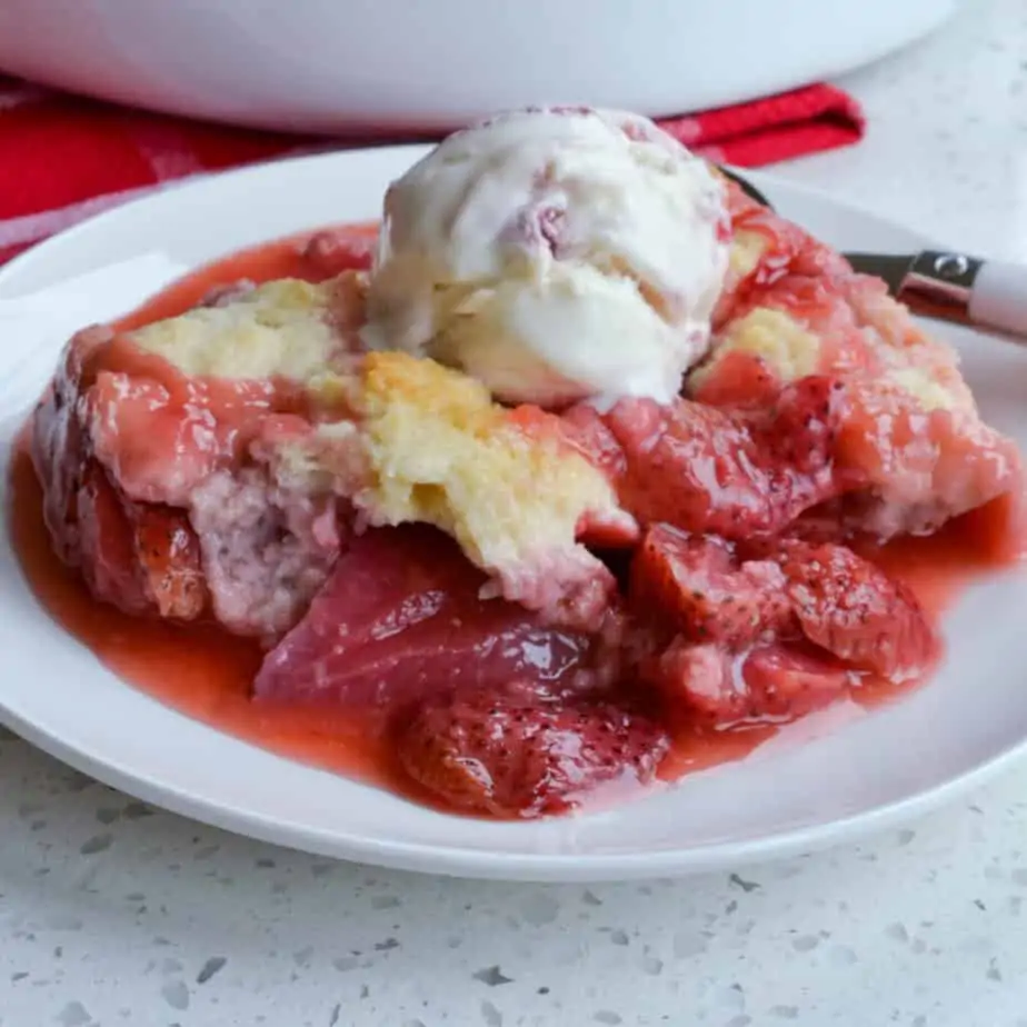 Strawberry Cobbler a la mode