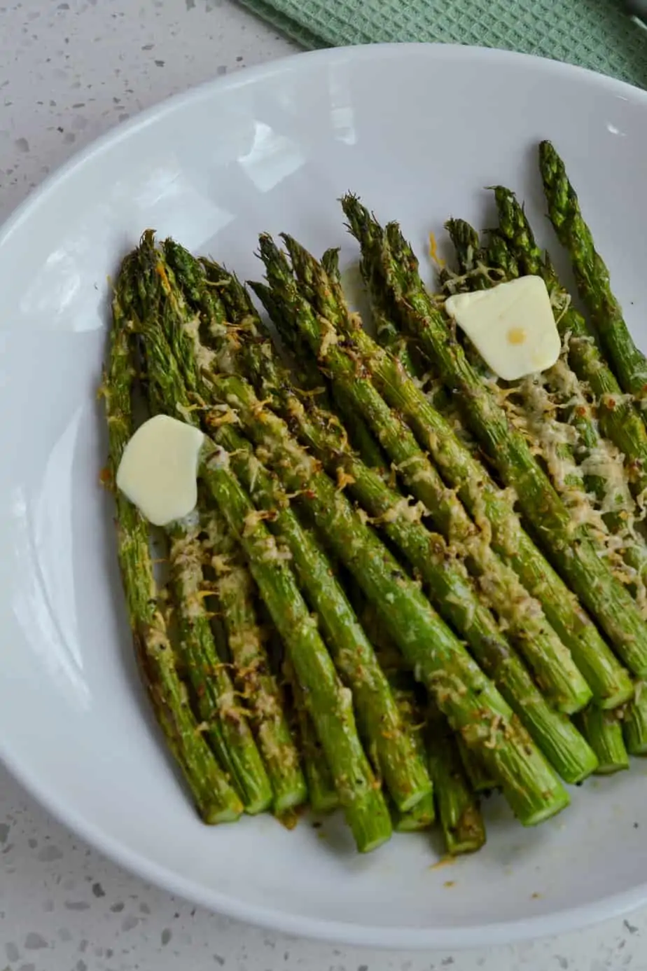 Fresh cooked air fryer asparagus