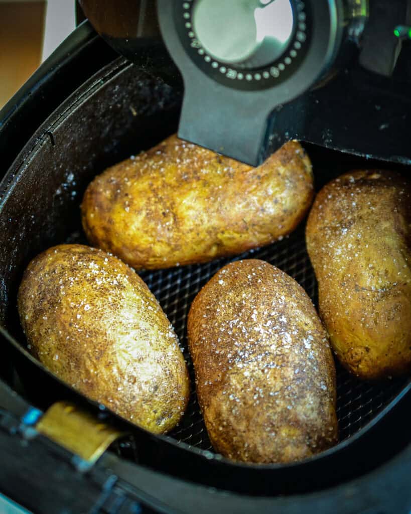 Place in the air fryer basket with space between them. Air fry at 390 degrees for about 30-45 minutes.