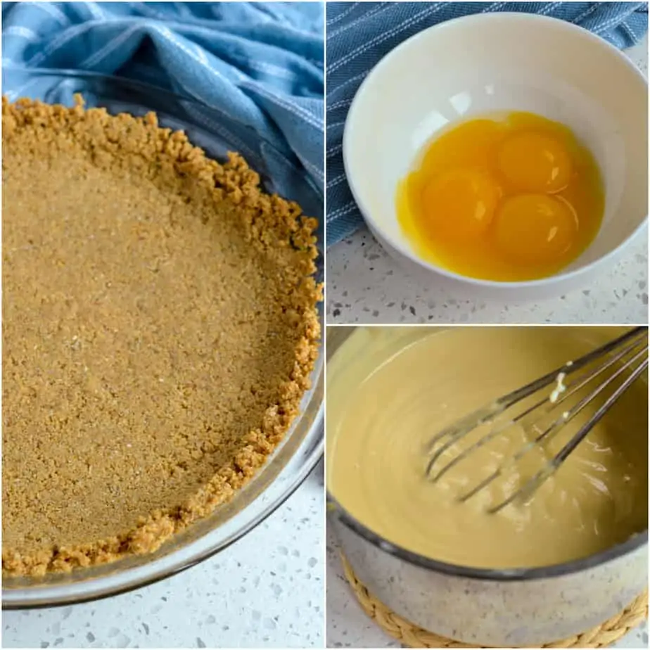 There are several steps to making Butterscotch Pie. 