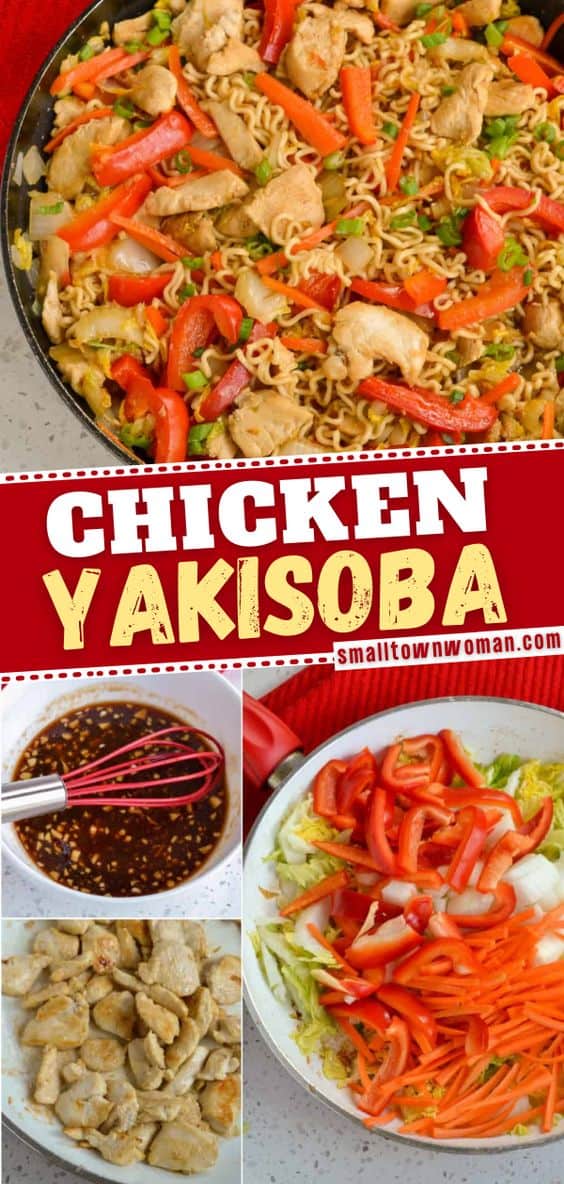 Chicken Yakisoba with Crisp Stir Fried Vegetables | Small Town Woman