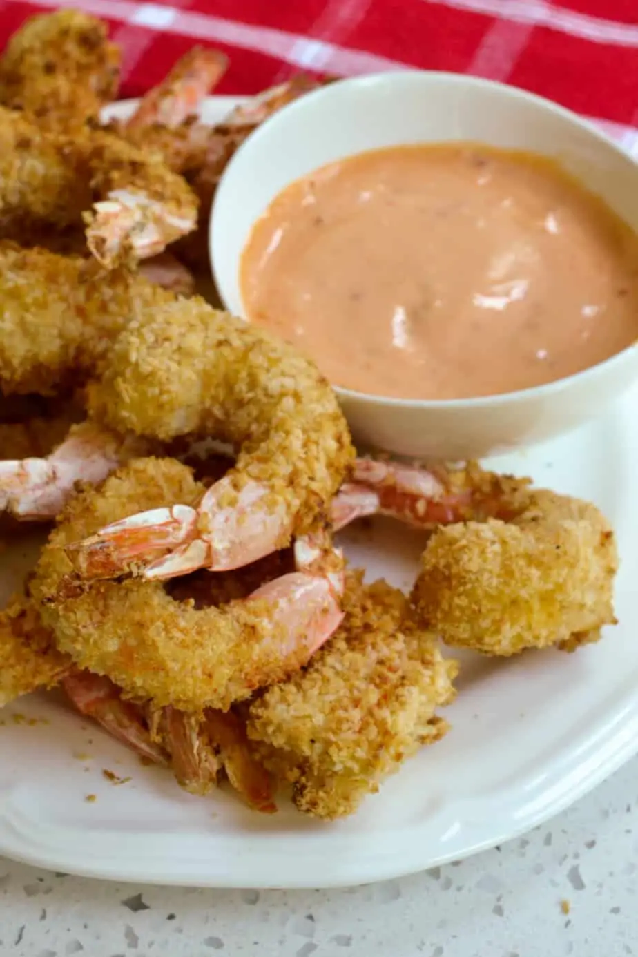 Crispy air fryer breaded shrimp. 