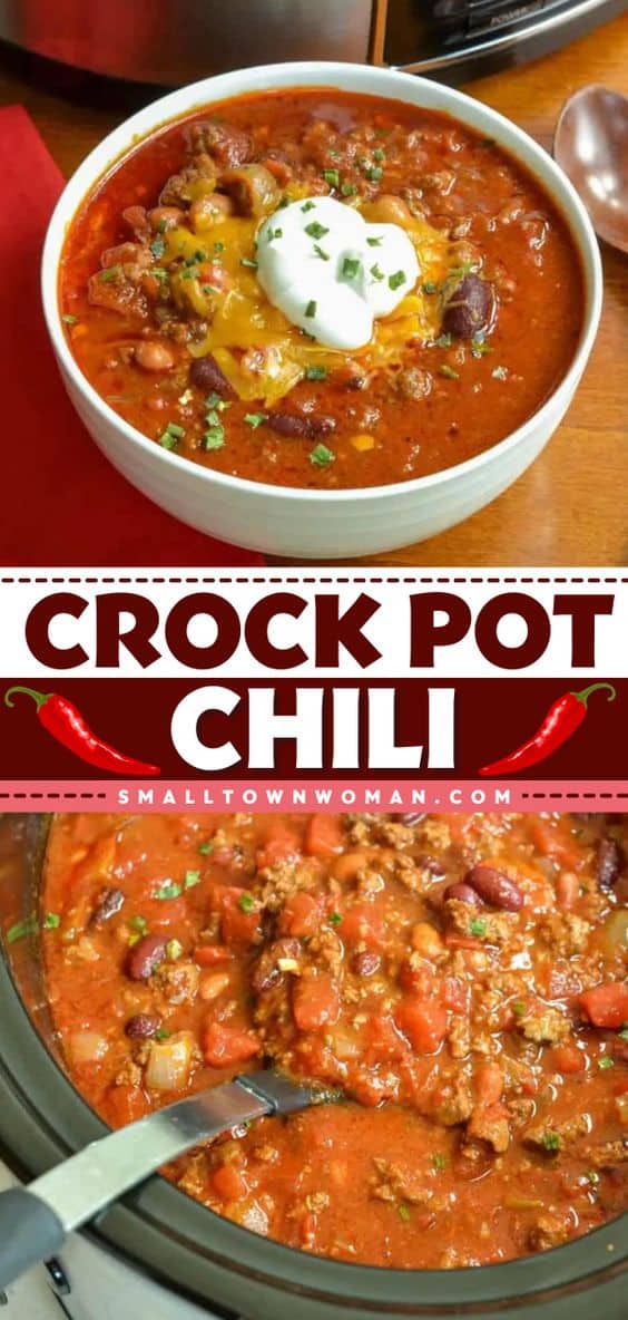 Easy Crock Pot Chili Recipe | Small Town Woman