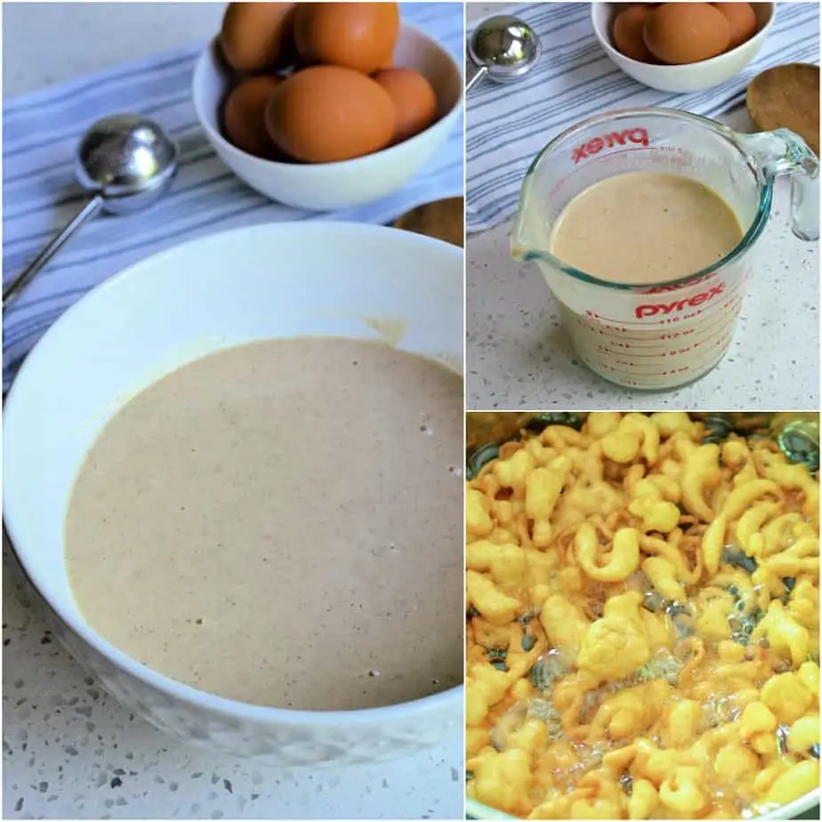 There are a few quick and easy steps to making funnel cakes. 