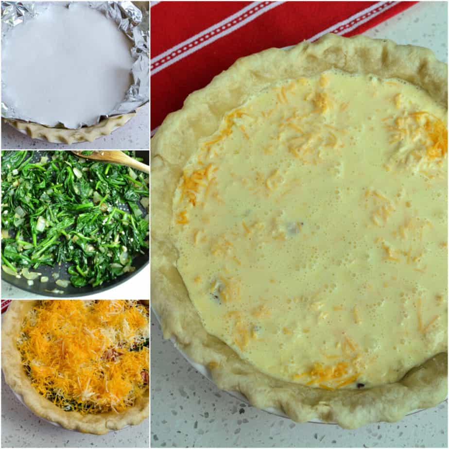 Deep Dish Spinach Quiche with Bacon Small Town Woman