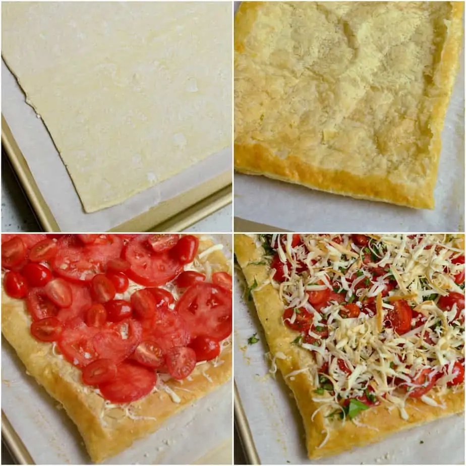 There are several steps to making tomato tart
