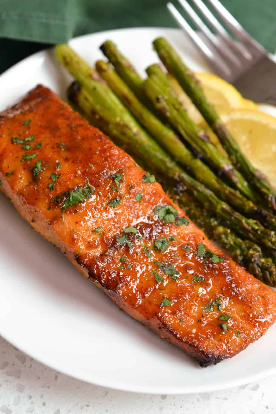This Air Fryer Salmon recipe has a simple five-ingredient rub that ensures a flavorful taste and a tender filet every time.
