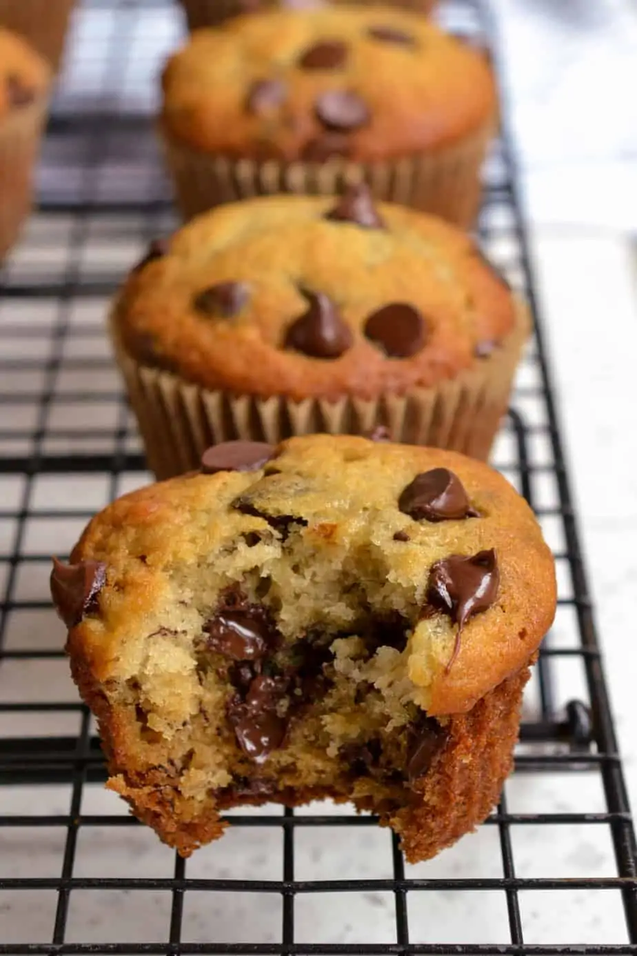 Delicious melted chocolate in a muffin. 