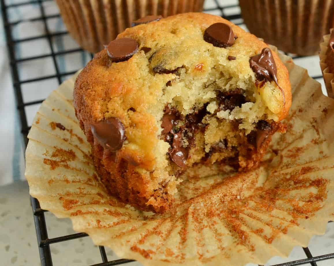 Banana Chocolate Chip Muffins {Quick & Easy!} - Spend With Pennies