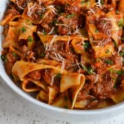 Beef Ragu with pappardelle pasta