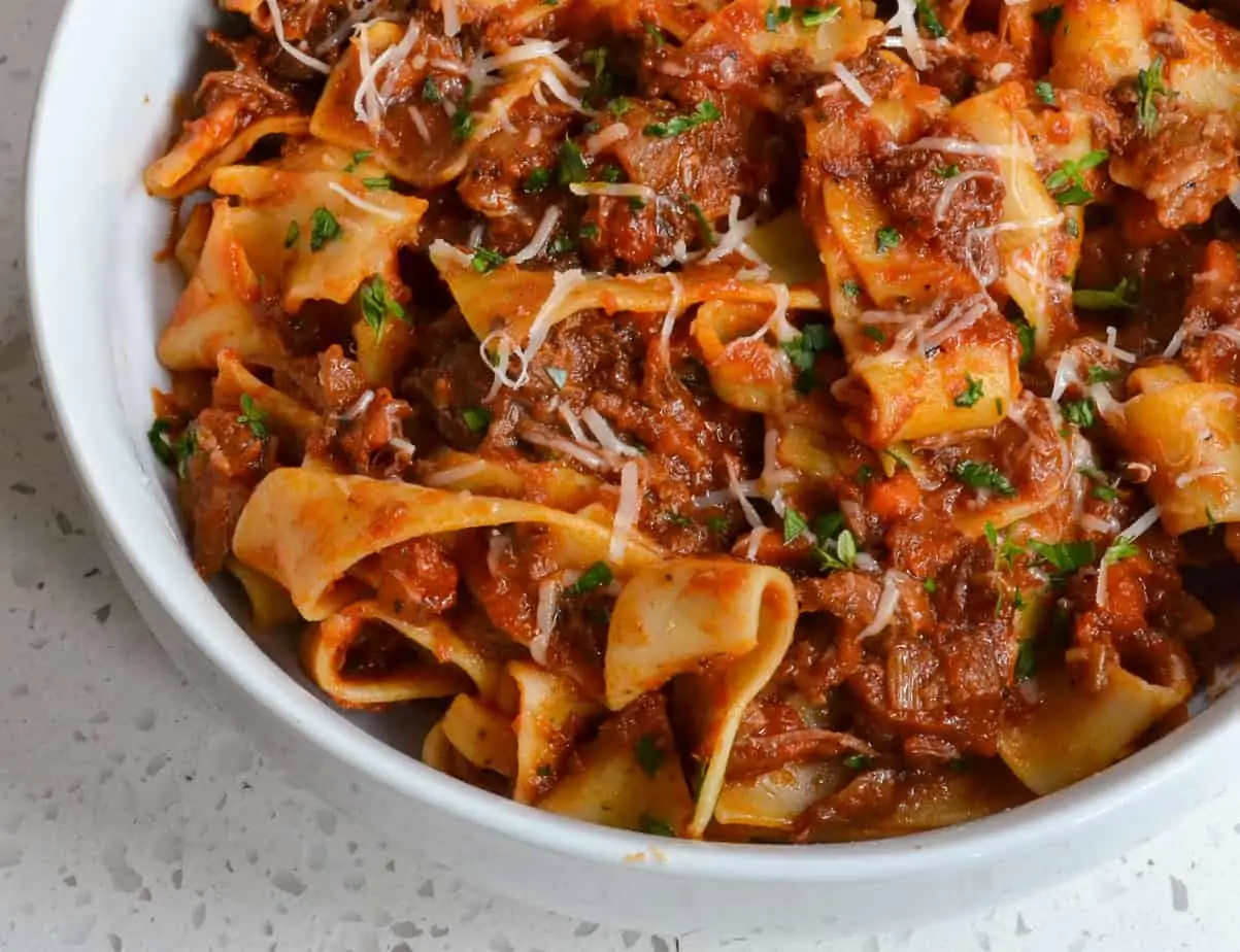 Beef Ragu with pappardelle pasta