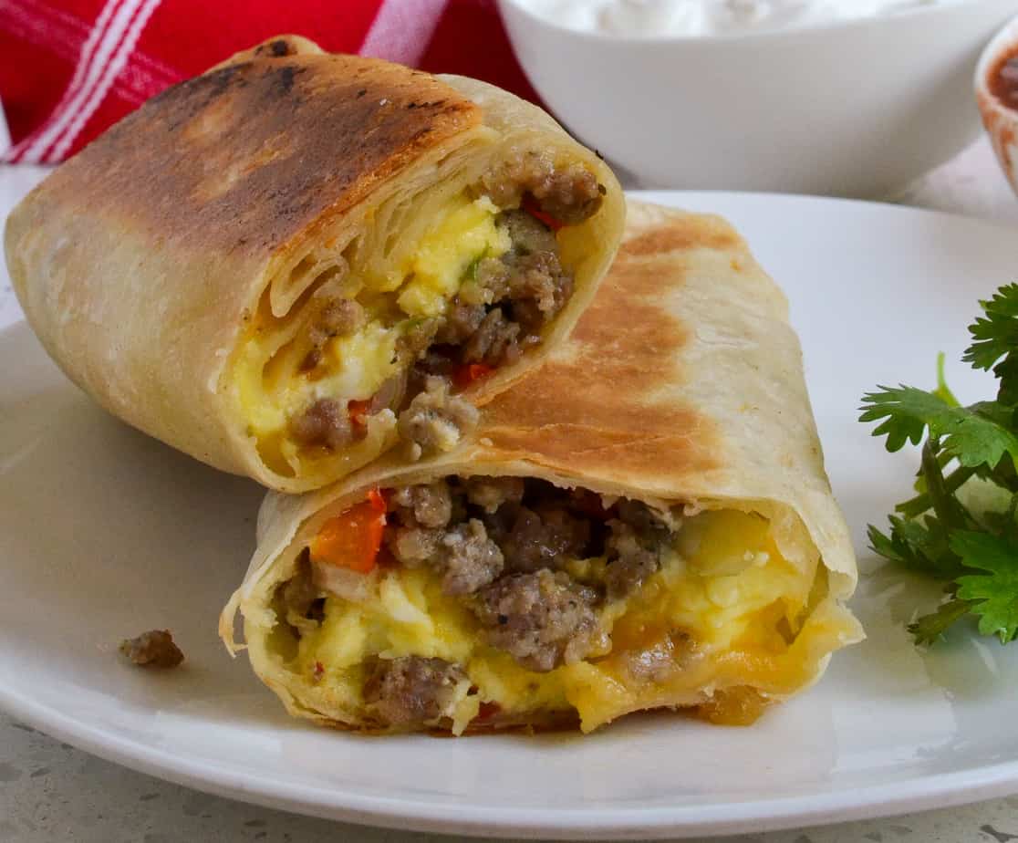 Breakfast shop egg burrito