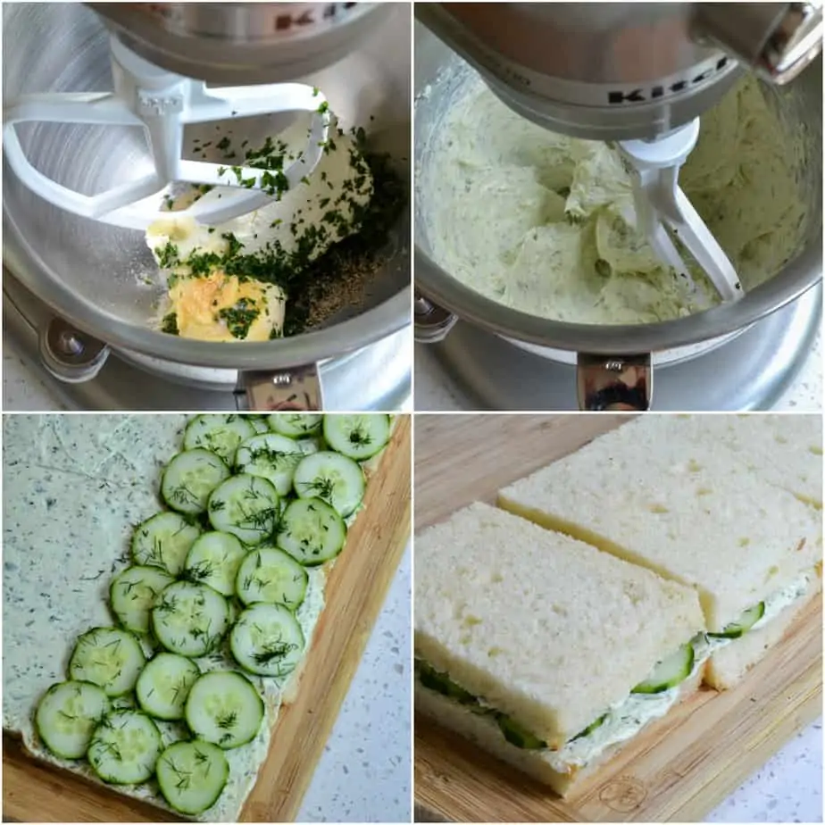 Using a stand or hand mixer beat the cream cheese, mayonnaise, dill, and parsley. 