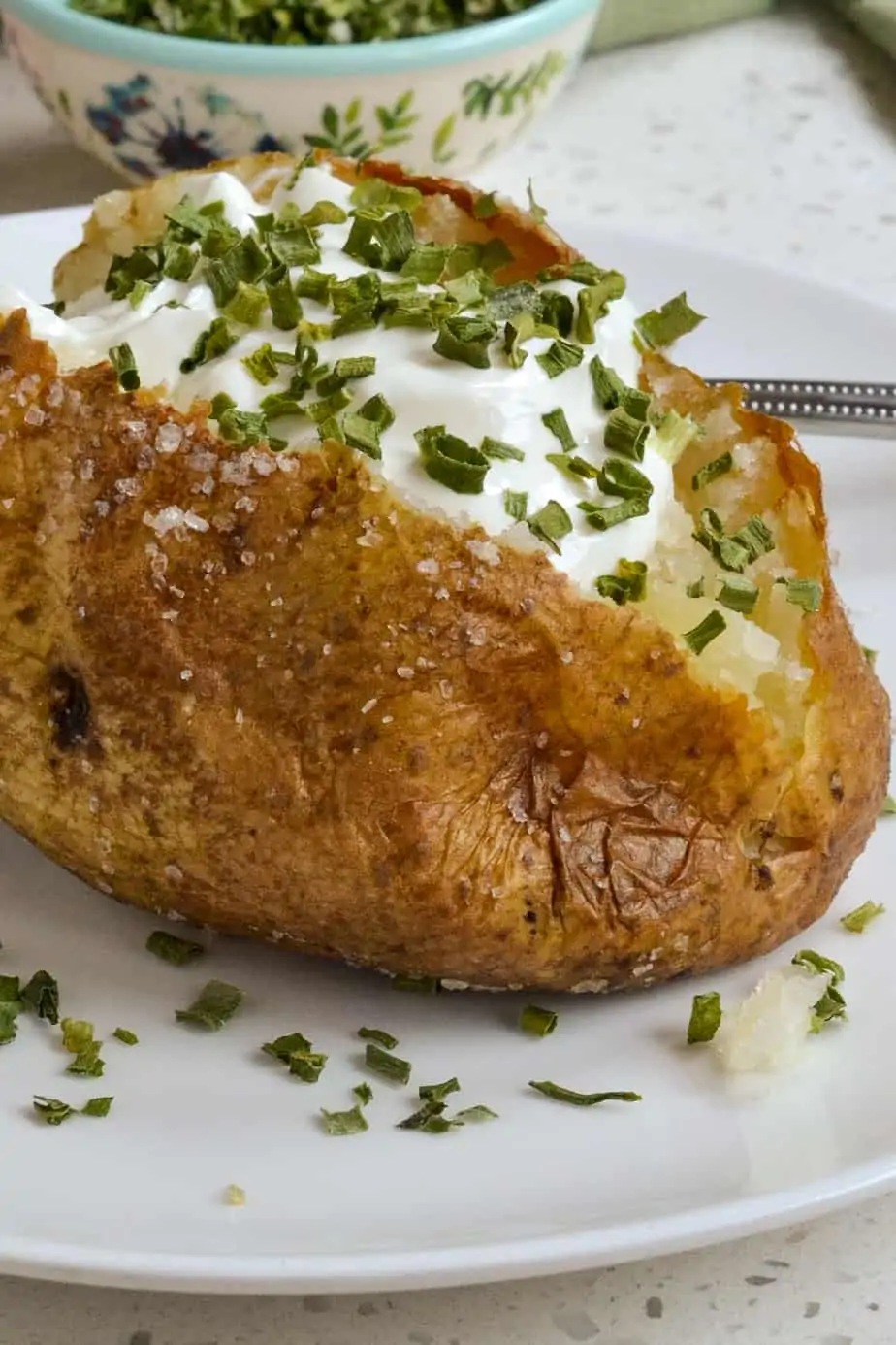 Crispy oven baked steakhouse style potato. 