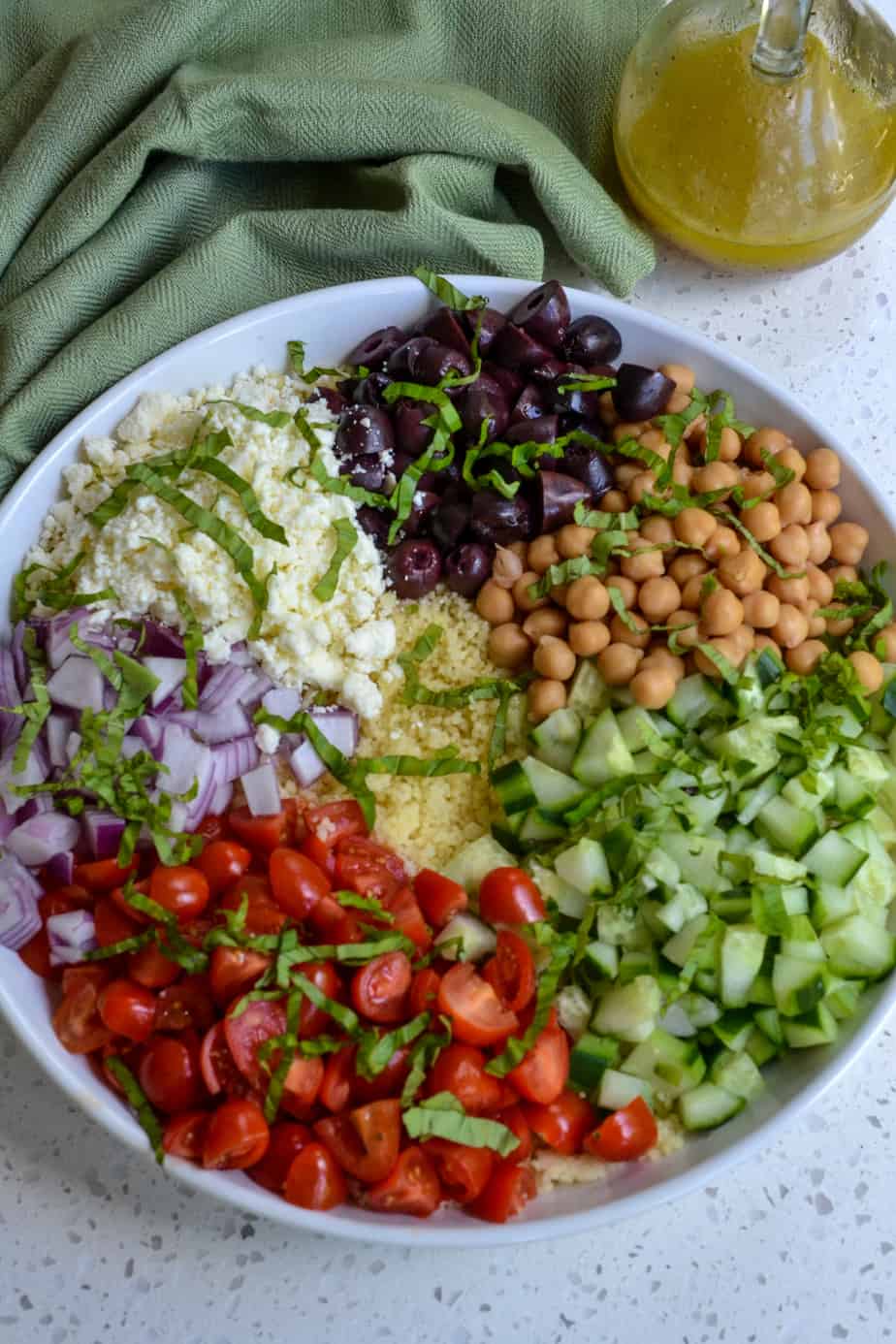 The ingredients for Mediterranean Couscous Salad