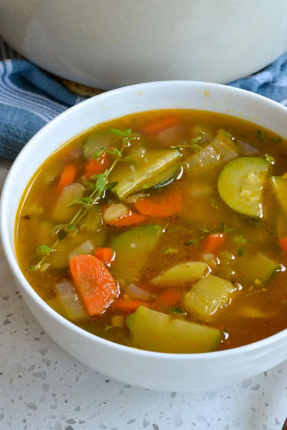 Zucchini Soup with Fresh Veggies and Thyme | Small Town Woman