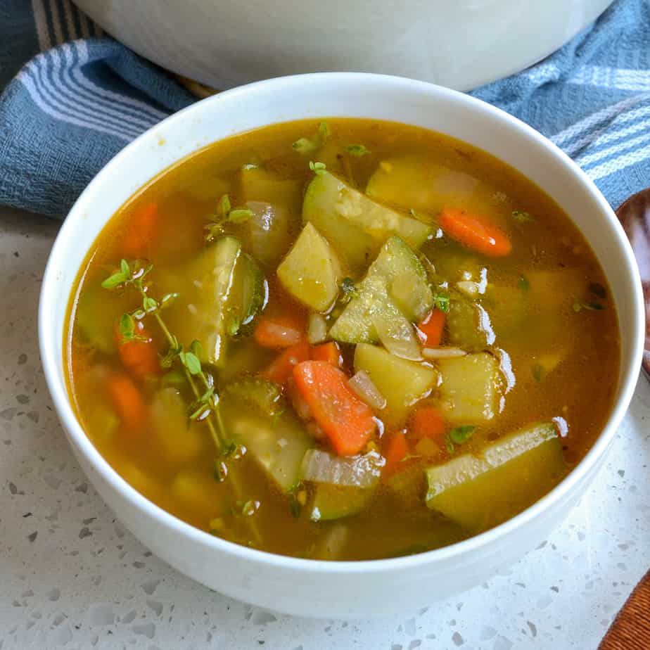 Zucchini Soup with Fresh Veggies and Thyme | Small Town Woman