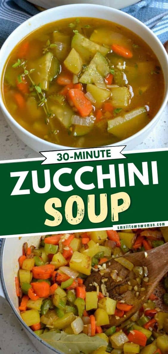 Zucchini Soup with Fresh Veggies and Thyme | Small Town Woman