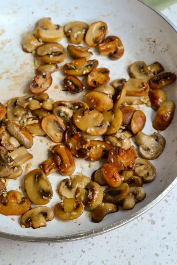 Skillet browned mushrooms. 