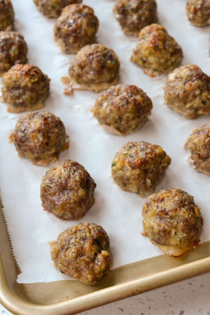 Bake these Italian Meatballs for about eighteen minutes. 