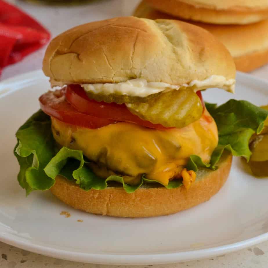 Air Fryer Cheeseburger