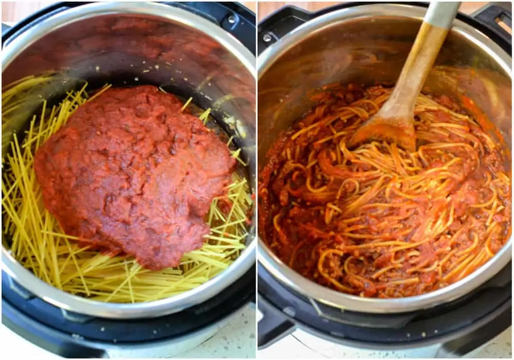Making spaghetti in an instant pot is quick and easy. 