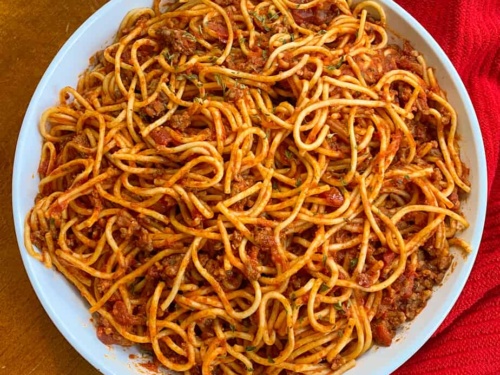 Instant Pot Spaghetti with Meat Sauce