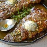 Strip Steak with Herb Butter