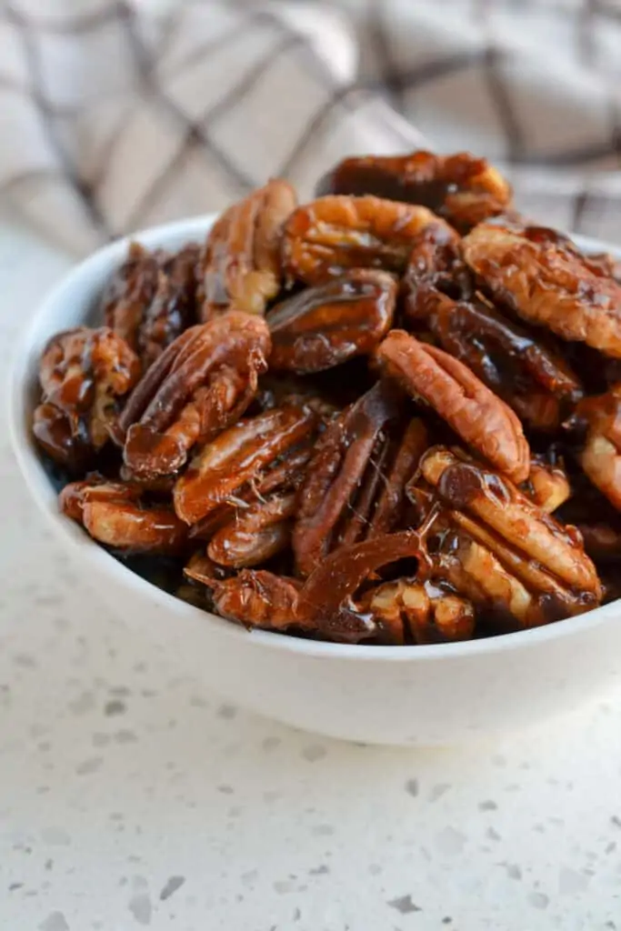 Delicious and easy roasted pecans with a crisp hard candy shell. 