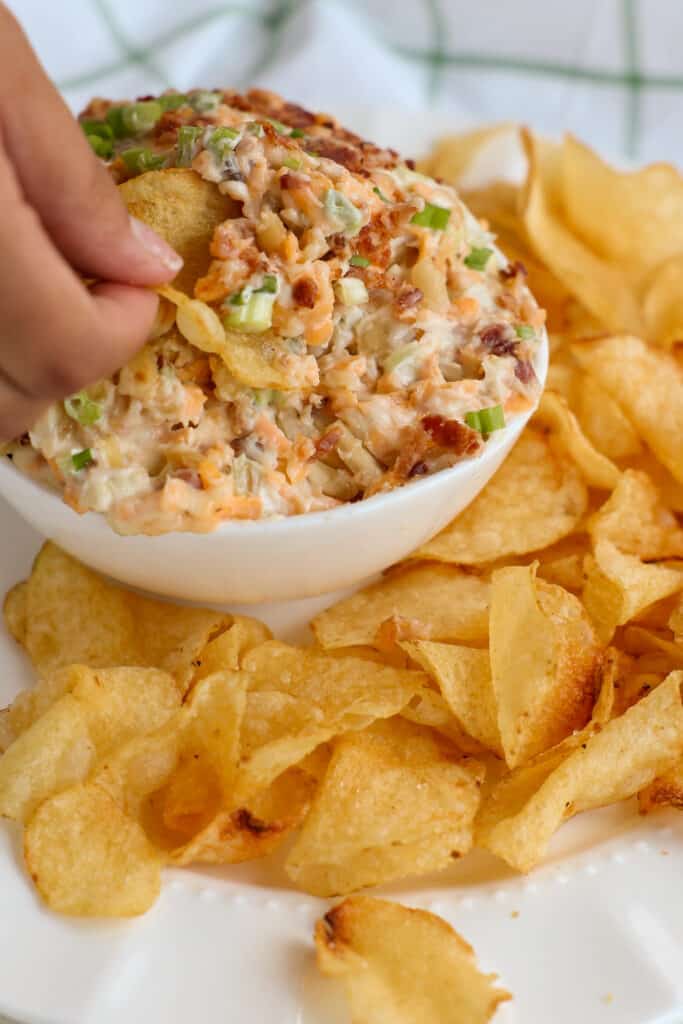 Million Dollar Dip is also delicious with thick kettle chips. 