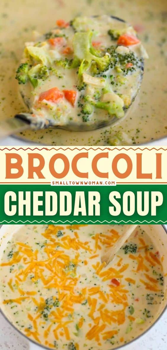 Broccoli Cheddar Soup (Creamy Quick and Easy) | Small Town Woman