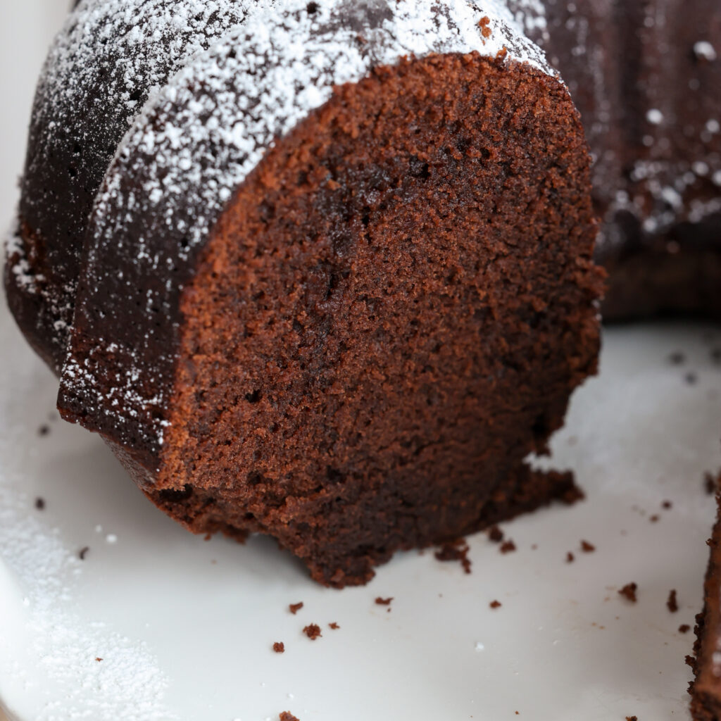 A delectable classic buttery Chocolate Pound Cake with a slightly dense crumb, velvety texture, and rich chocolate flavor.  