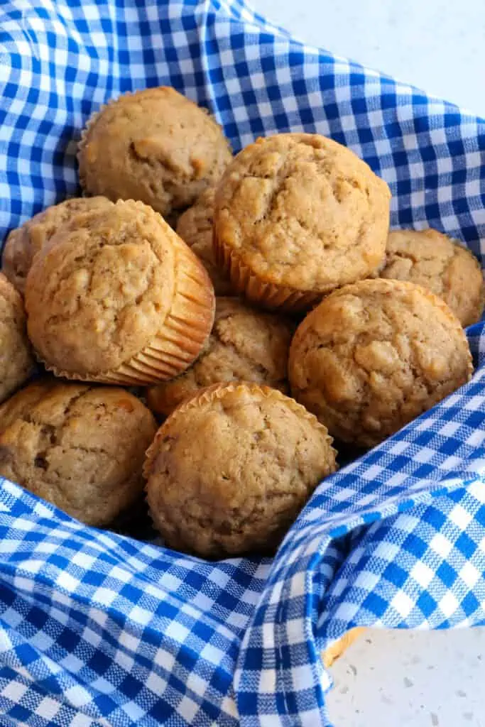 Applesauce muffins with walnuts. oats. and cinnamon. 