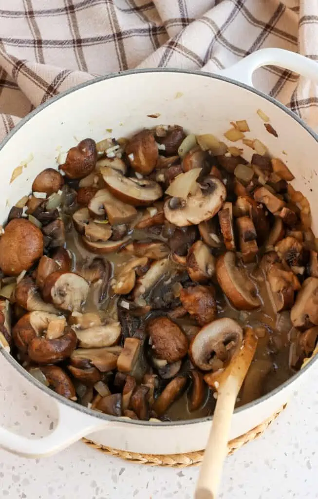 Sautéed mushrooms and onions.  