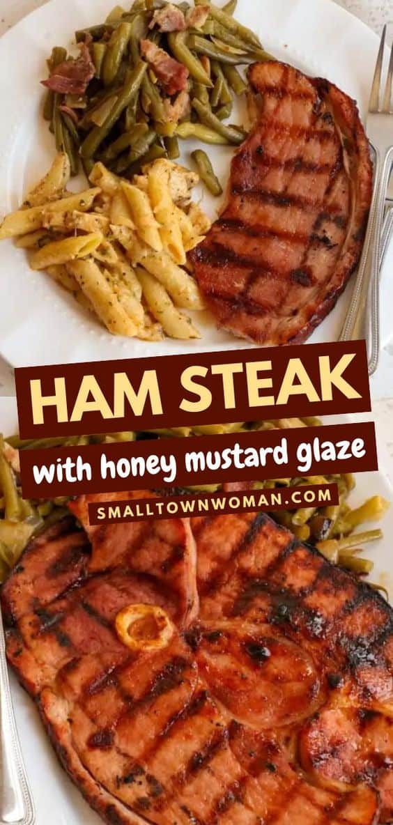 Ham Steak with Honey Mustard Glaze Small Town Woman