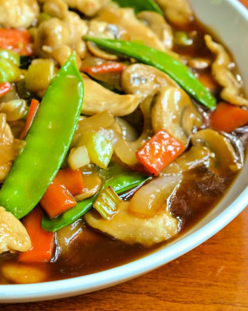 A bowl full of quick and easy Chicken Chop Suey. 