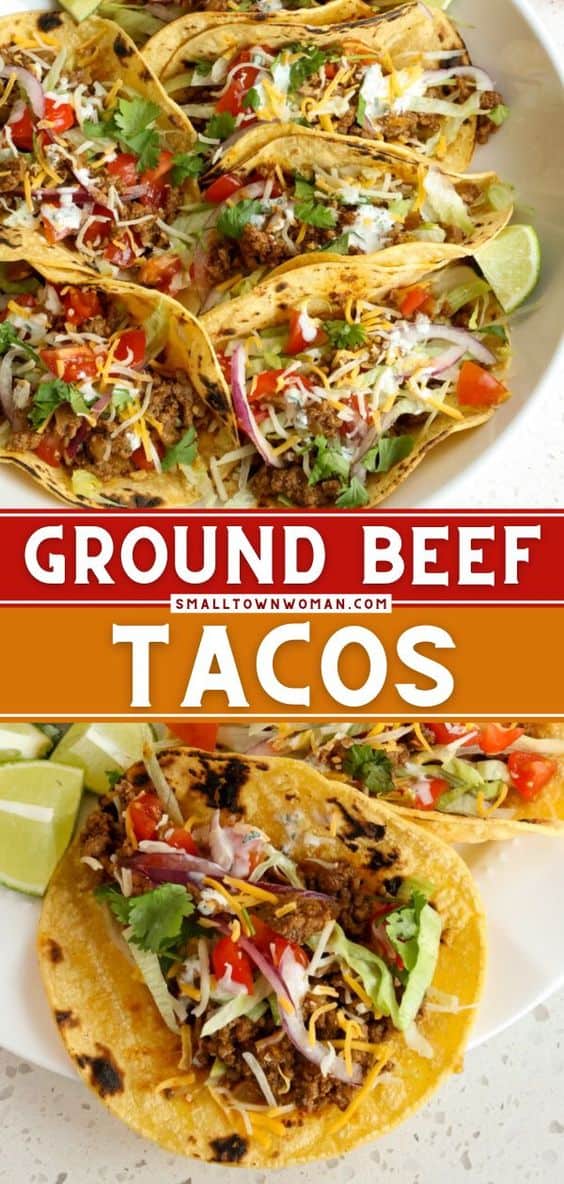 Easy Ground Beef Tacos | Small Town Woman