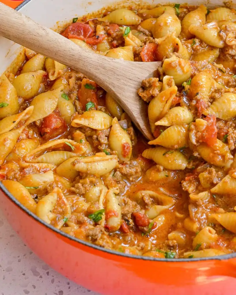 Taco Pasta made with taco seasoning. 