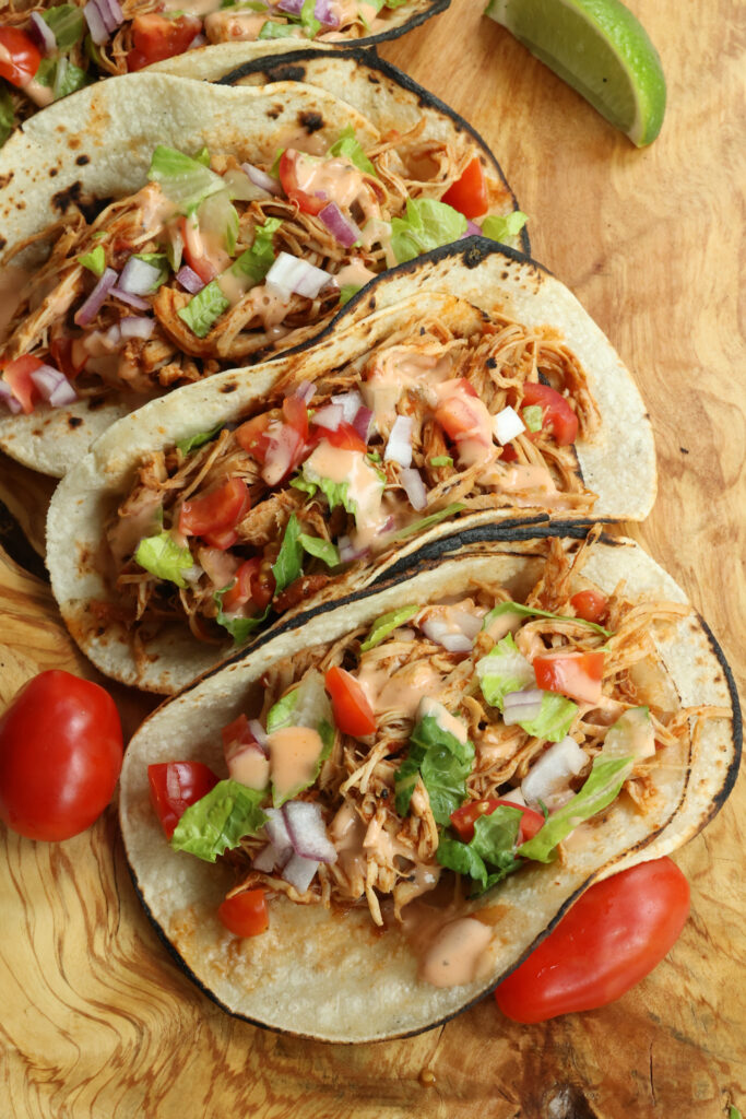 These easy crock pot tacos are so easy to make and always so full of flavor.  Customize the toppings to suite your individual taste. 