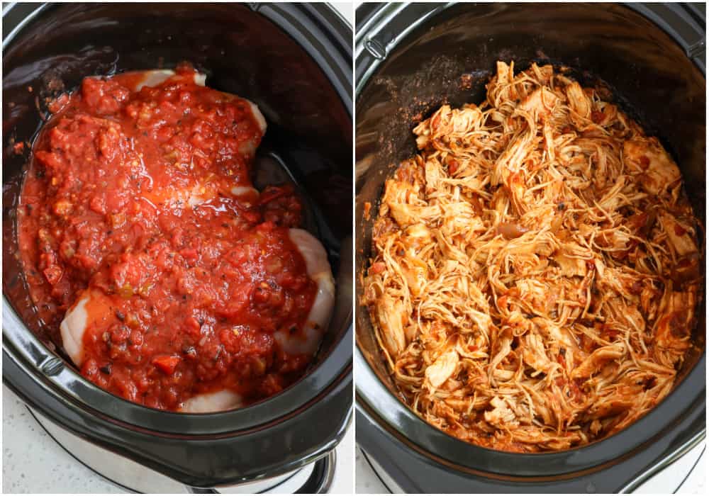 How to make taco chicken in a crock pot.