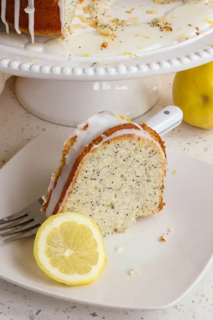 This scrumptious Lemon Poppy Seed Cake is made with buttermilk, fresh lemon juice, lemon zest, and poppy seeds creating a moist and flavorful spring and summer dessert.