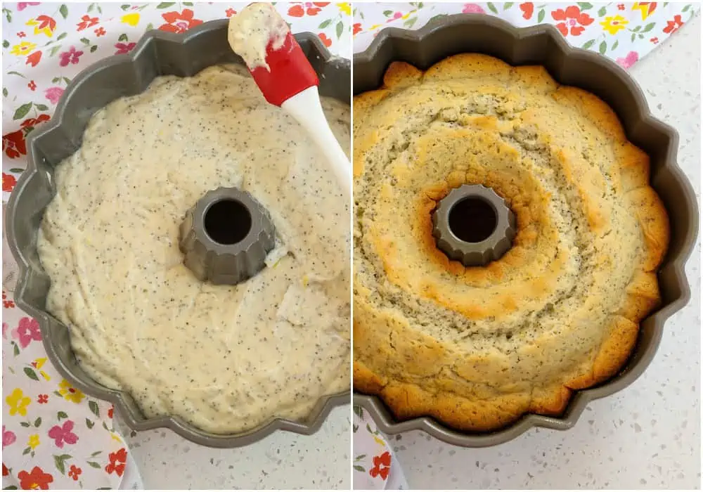 Bake the cake for 45-55 minutes in a preheated oven. 