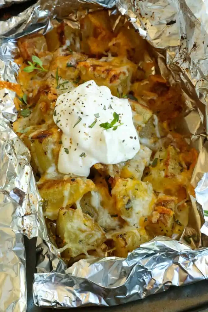 Grilled or baked these quick and easy Potato Foil Packets are full of flavor and perfect for barbeques, picnics, and camping trips.