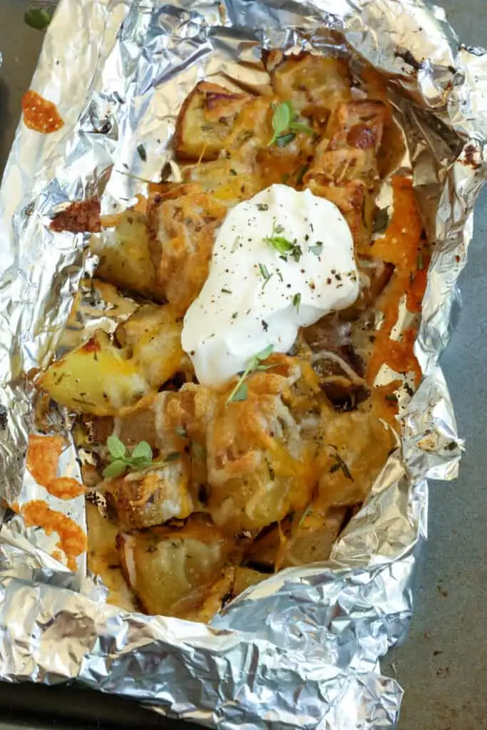 Customize potato foil packets with your favorite herbs, seasonings, and cheese.
